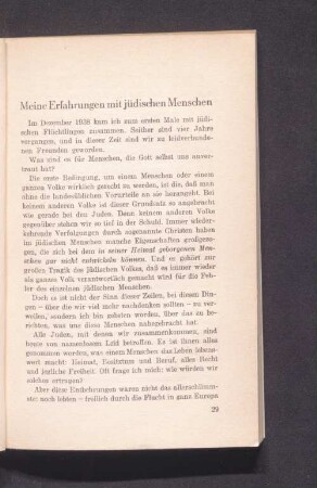 Meine Erfahrungen mit jüdischen Menschen
