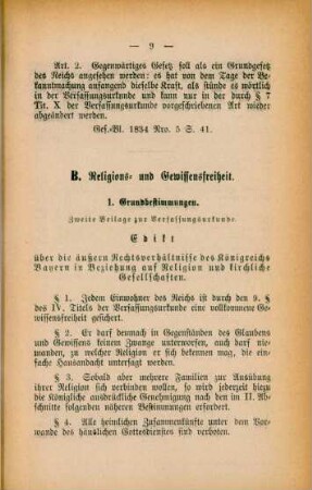B. Religions- und Gewissensfreiheit