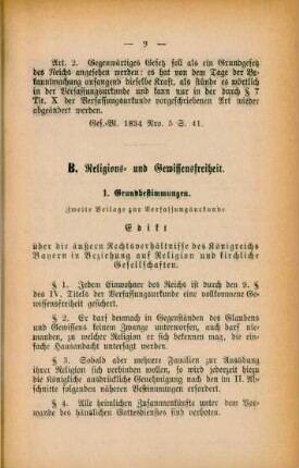 B. Religions- und Gewissensfreiheit