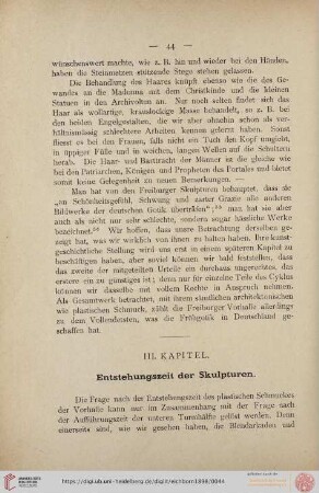 III. Kapitel Entstehungszeiz der Skulpturen
