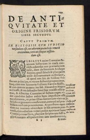 De Antiquitate Et Origine Frisiorum Liber Secundus