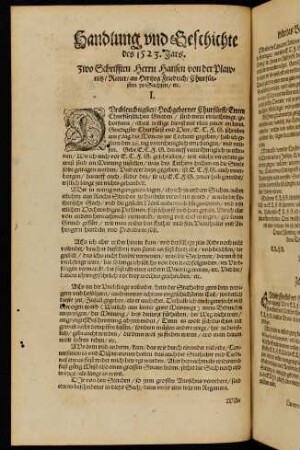 Handlung und Geschichte des 1523. Jars.