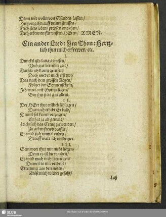 Ein ander Lied: Im Thon: Hertzlich thut mich erfrewen, etc.