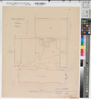 Münster (Münster) Oberpräsidialgebäude Lageplan 1904 1 : 200 61,5 x 50 kol. Zeichnung Staatshochbauamt Münster