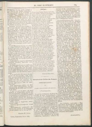 Historia de Civilización Peruana. (Continuación) : Introducción. Interés de la Civilización Peruana.