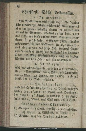 Churfürstl. Sächs. Tribunalien