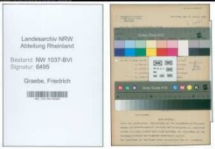 Entnazifizierung Friedrich Graebe , geb. 20.12.1908 (Techn.Angestellter)