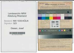 Entnazifizierung Josef Giesen , geb. 01.06.1902 (Prokurist)