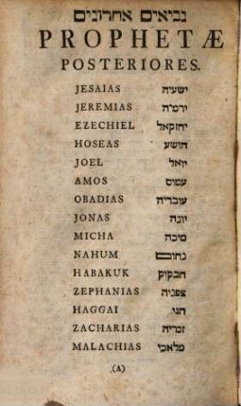 Index memorialis, quo voces hebraicae et chaldaicae v. t. omnes cum significatibus latinis continentur ...
