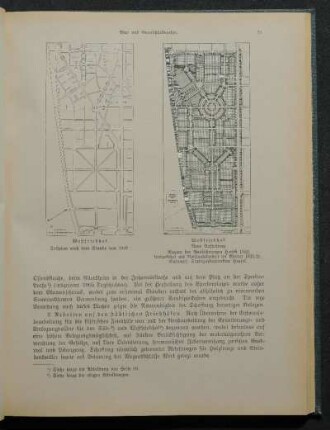 Westfriedhof. Teilplan nach dem Stande von 1921.; Westfriedhof neue Aufteilung. Beginn der Ausführungen Herbst 1922. fortgeführt als Notstandsarbeit im Winter 1923/24. Entwurf: Stadtgartendirektor Hensel.