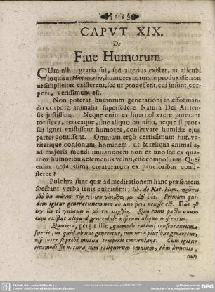 Caput XIX. De Fine Humorum