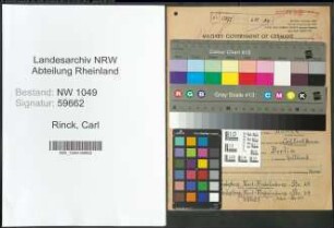 Entnazifizierung Carl Rinck , geb. 17.01.1885 (Beamter)