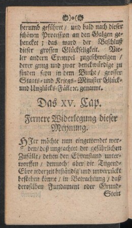 Das XV. Cap. Fernere Widerlegung dieser Meynung