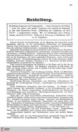 Fremdenführer für Heidelberg und Umgebung