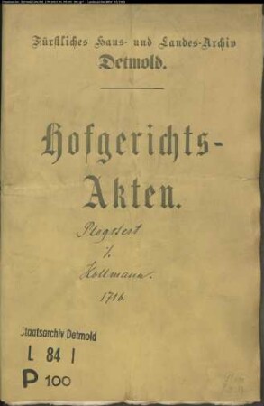 Plogstert, Kord im Nienhagen gegen Johann Jost Hollmann in Wellentrup - Kindlicher Anteil