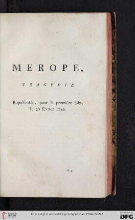 Merope, tragedie