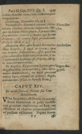 Caput XIV. De modo ferendi Votum seu Consultationem.