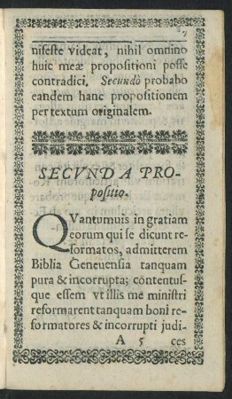 Secunda Propositio.