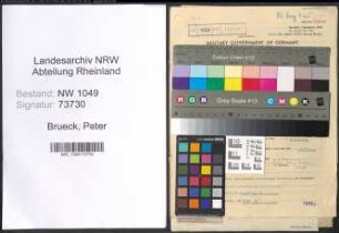 Entnazifizierung Peter Brueck , geb. 05.08.1904 (Wachtmeister)
