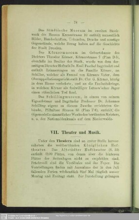 VII. Theater und Musik