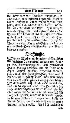 Die fünffte Heyrath eines Mannes.
