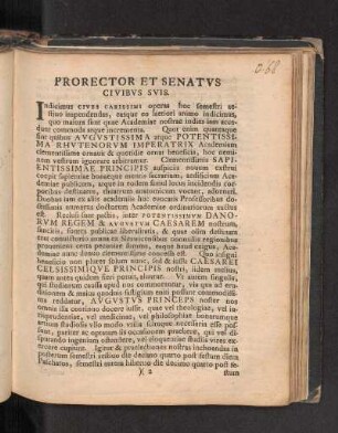 Prorector Et Senatvs Civibvs Svis.