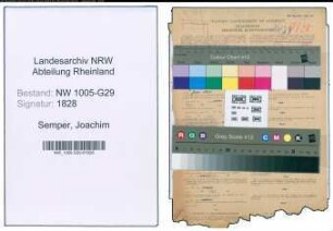 Entnazifizierung Joachim Semper , geb. 27.02.1897 (Bahninspektor)
