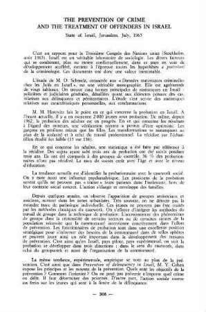 306-308, The prevention of crime and the treatment of offenders in Israël, State of Israel