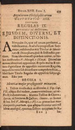 Regularum Philosophicarum Disputatio XIIX.