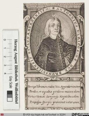 Bildnis Anton Ulrich, Herzog zu Braunschweig-Lüneburg-Wolfenbüttel (reg. 1704-14)