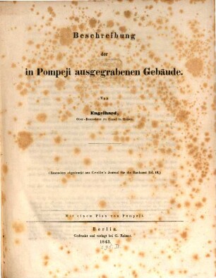 Beschreibung der in Pompeji ausgegrabenen Gebäude
