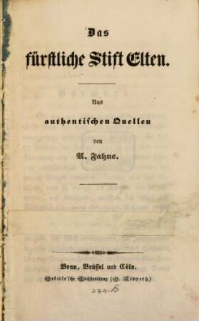 Das fürstliche Stift Elten