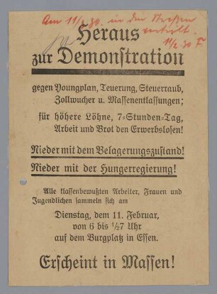 "Nieder mit dem Belagerungszustand! Nieder mit der Hungerregierung!"