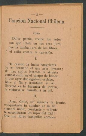 Canción Nacional Chilena