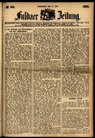 Ausgabe vom Samstag, den 14. Juli 1883.