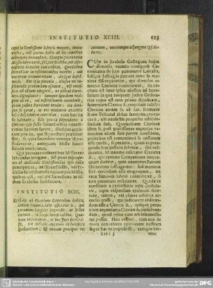 Institutio XCIII. Epistola ad Vicarium Generalem habita