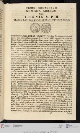 Ficum Romanorum Numisma Aureum cum Leonis X. P. M.