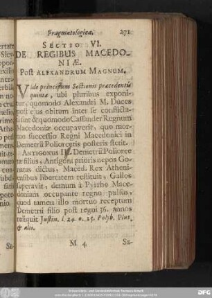 Sectio VI. De Regibus Macedoniae. Post Alexandrum Magnum.