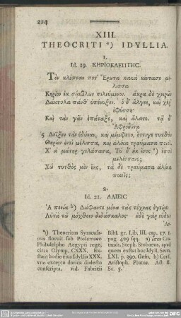 Theocriti Idyllia