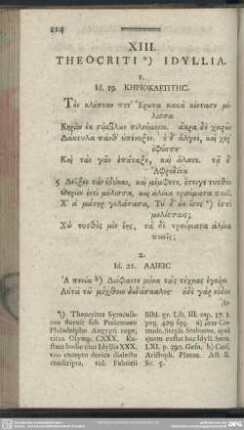 Theocriti Idyllia