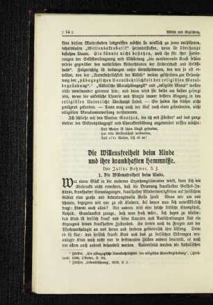 ¬Die¬ Willensfreiheit beim Kinde und ihre krankhaften Hemmnisse