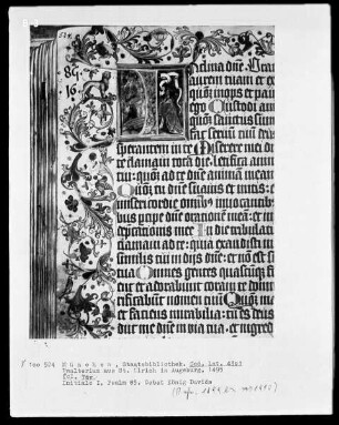 Psalterium aus Sankt Ulrich in Augsburg — Initiale I (n), darin Gebet König Davids, Folio 76verso