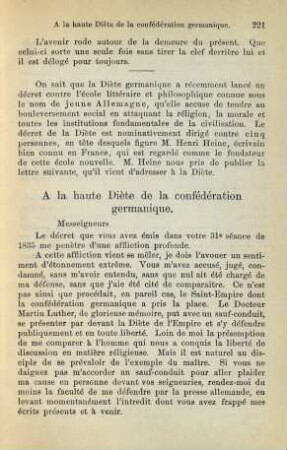 A la haute Diète de la confédération germanique.