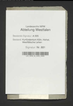 Die Belehnung des Friedrich von Lüdinghausen gt. Wulff zu Füchten mit den unter Nr. 877 aufgeführten Stücken