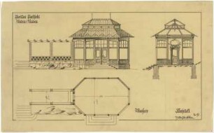 Billing, Hermann; Baden-Baden, Fremerbergstr. 6; Pavillon Parkhotel - Grundriss; Ansicht; Schnitt