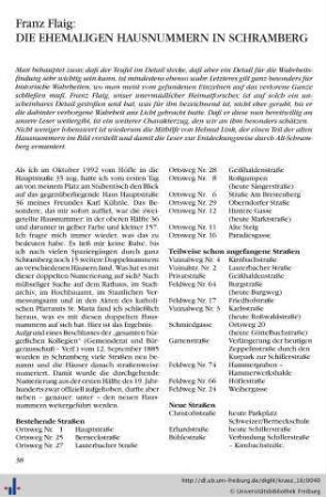 Die ehemaligen Hausnummern in Schramberg.