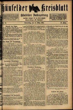 Ausgabe vom Donnerstag, den 13. März 1924.