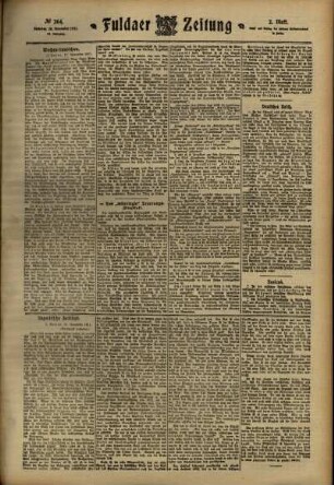 Zweite Ausgabe vom Samstag, den 18. November 1911.