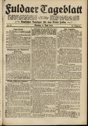 Ausgabe vom Montag, den 06. Juni 1921.