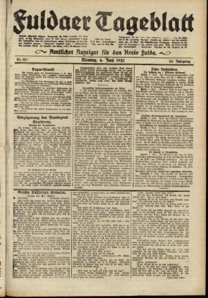 Ausgabe vom Montag, den 06. Juni 1921.